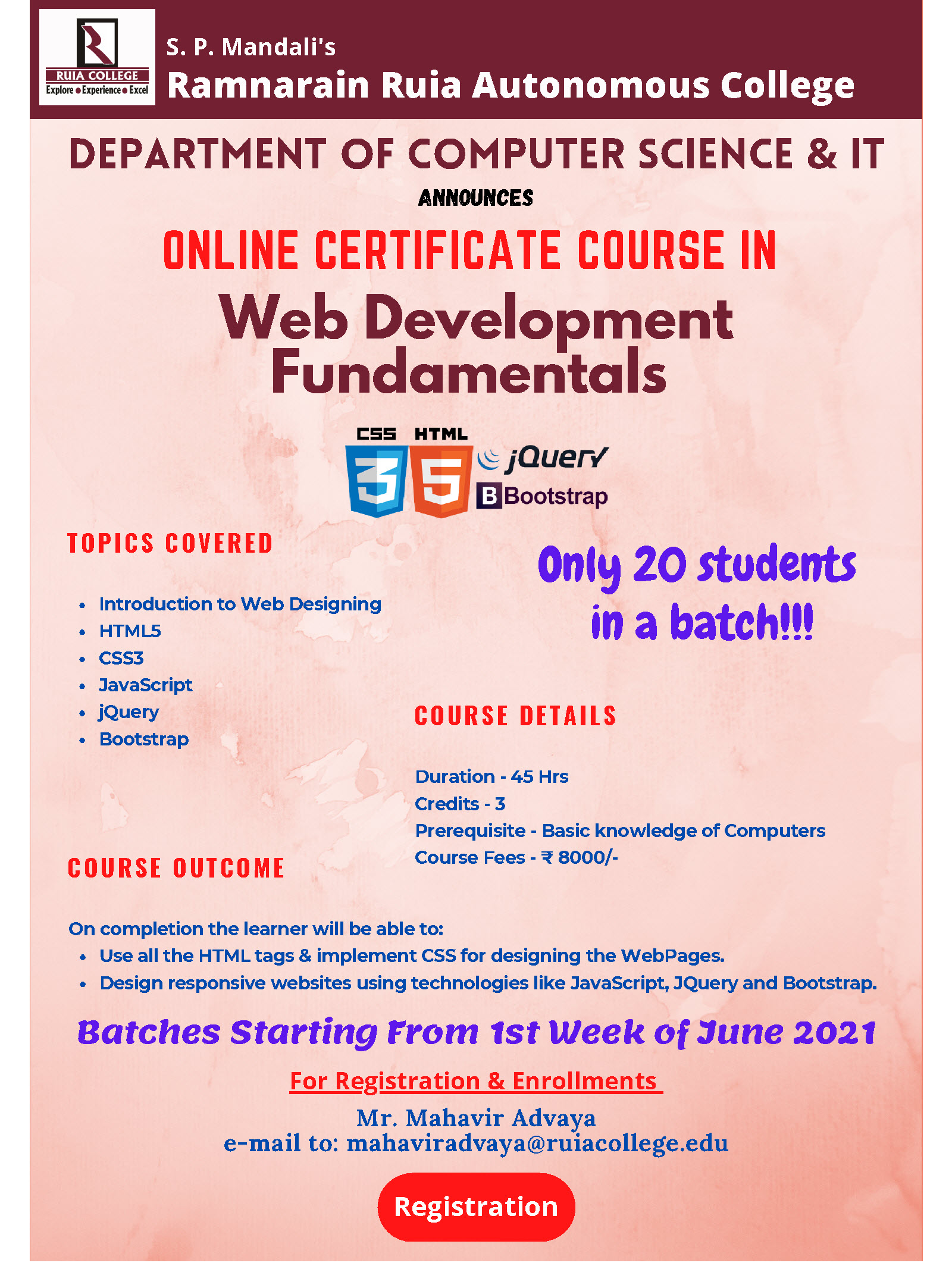 Certification in Web development fundamentals
